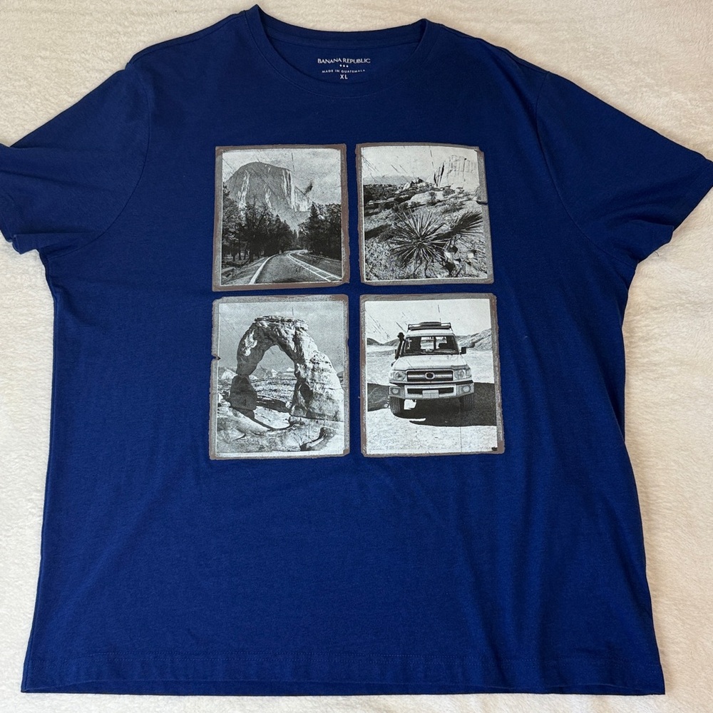 ⛰️Banana Republic Blue Graphic Tee